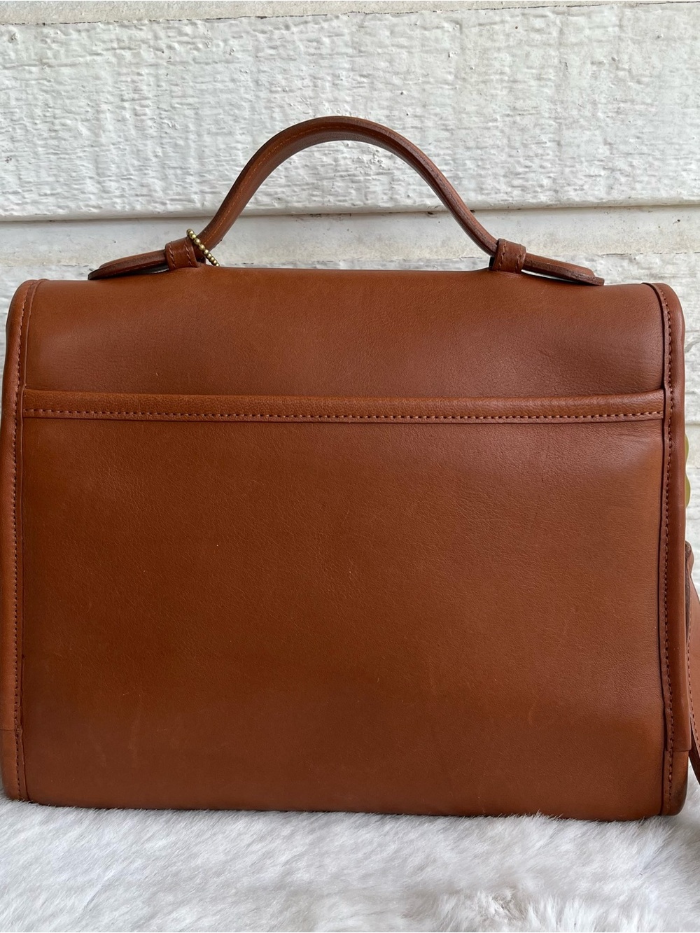 COACH Vintage British Tan Court Flap Crossbody Top Handle Willis Companion Bag - Picture 10 of 14